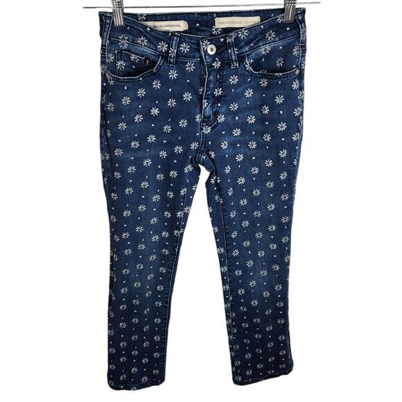 Pilcro and The Letterpress Women's Size 25 Embroidered Flower Crop Bootcut Jeans - Picture 1 of 9